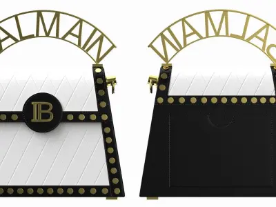 Balmain B Buzz Dynasty Small Bag Black White 3D model