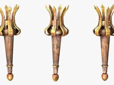 Torch Lighting Pack Low-poly 3D model