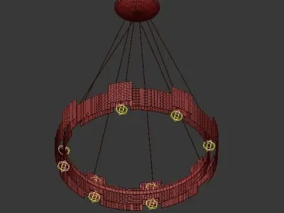 Kichler pendant light with squares hanging from it 3D model