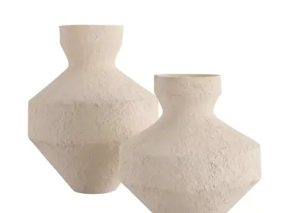 Marla White Paper Mache Vase 3D model