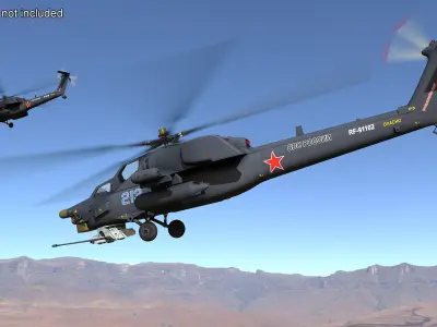  Mi-28 Havoc Russian Attack Helicopter Rigged for Maya 