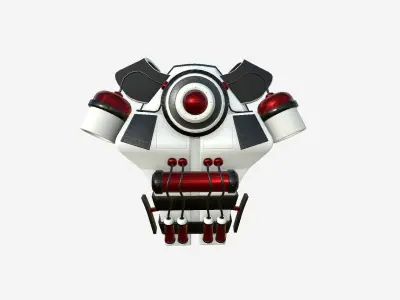 SciFi Backpack B09 White Red - Fashion Character Design Low-poly 3D model