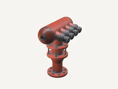 Industrial Water Hydrant Low-poly 3D model