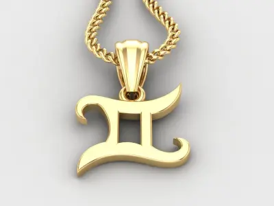 Gemini Light Gold Pendant Version 5 3D print model