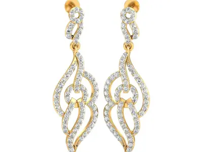 Luxe Brilliance Diamond Earrings for Ladies 3D print model