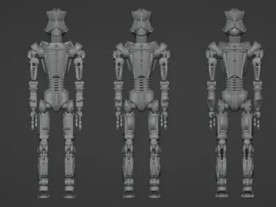 Sci-Fi Red Robot 3D model