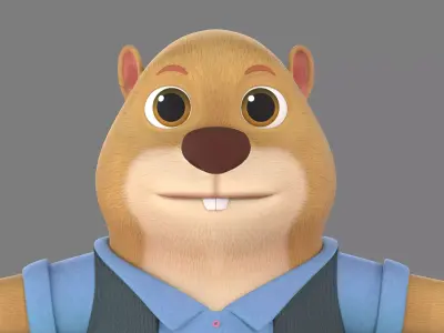 cartoon marmot 3D model