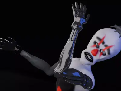 CREEPY SCI FI CYBER ARM CLOWN Low-poly 3D model
