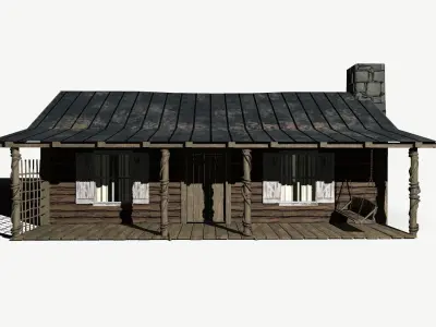 Abandoned Cabin Low-poly 3D model