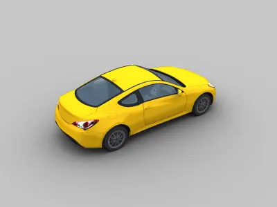 Hyundai Genesis Coupe Low-poly 3D model