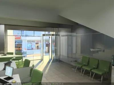 Bank Agency Interior Scene 3D model