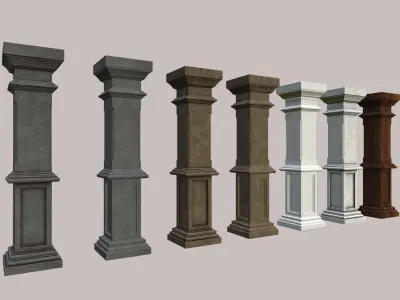pillars  VR  AR  low-poly 3D model  Free low-poly 3D model