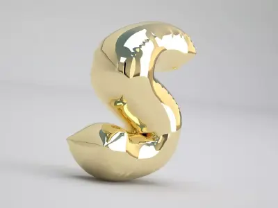 S Balloon Gold 3D model