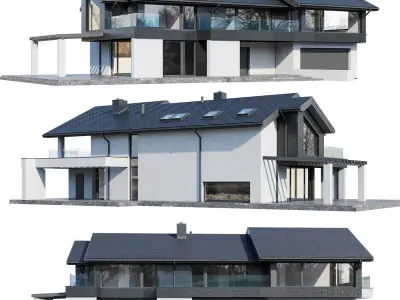 Modern house V94 3D model