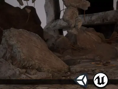 Rubble and Debris - Package - Collection 1 and 2 Low-poly 3D model