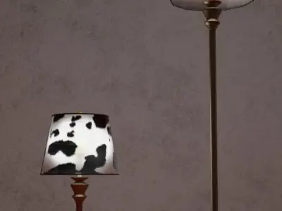Cow Hide Lamps Low-poly 3D model