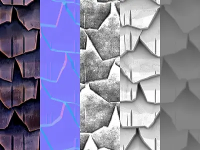 Stylized Roof  PBR seamless material Texture