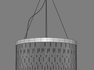 Chandelier gold and glass hanging Low-poly 3D model