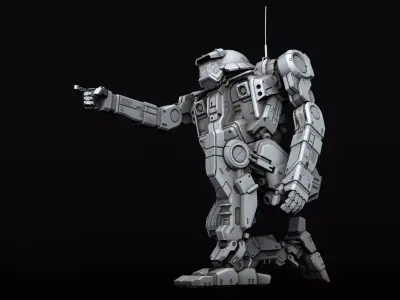 Javelin futuristic robot 3D print model