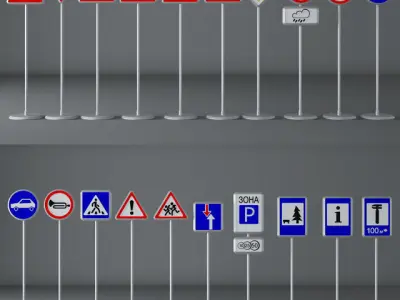 Road Signs 3D model