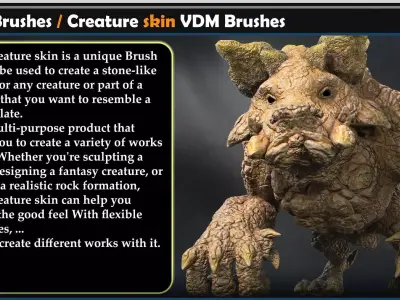 ROCK Brushe-Creature skin VDM Brushes  Vol 08 3D model