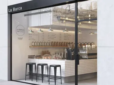 Interior of a street cafe 3D model