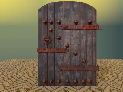 Old Wooden Door Low-poly 3D model