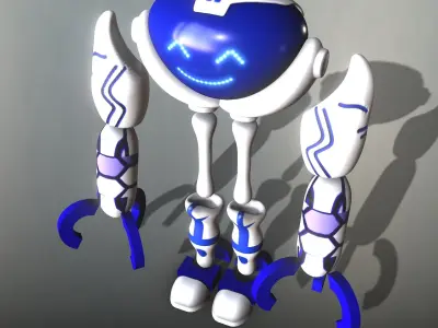 Smiley Robot  Low-poly 3D model