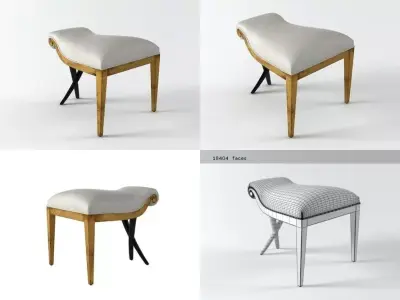60-0270 four different stools with gold legs 3D model