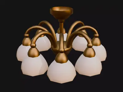 Cute Victoria Classic Chandelier 8 Light Low-poly 3D model