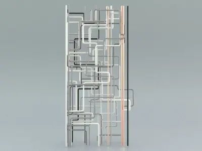 laos Pipe Set Low-poly 3D model