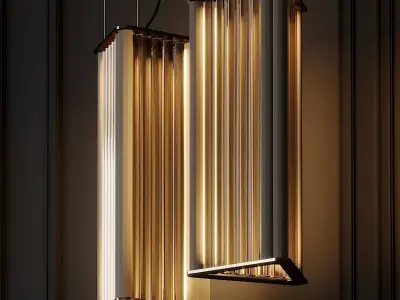 VeniceM Numa Pendant Light in Brass and Glass by Massimo Tonetto 3D model