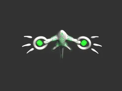 Tenfdali alien flying in air Low-poly 3D model