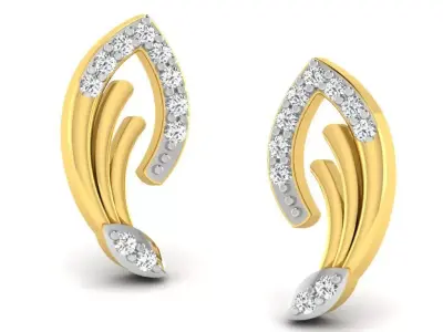 Solitaire Women Earring 3D print model 10