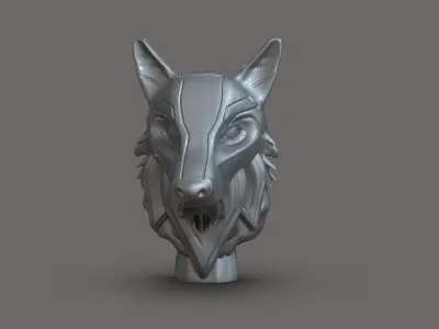 Scifi Wolf head 3D print model