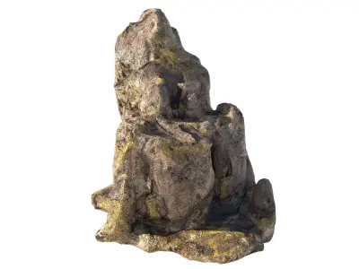 jungle moss cliff rock  Low-poly 3D model