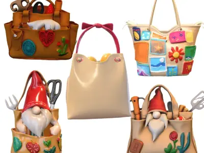 Pack Bags Low-poly 3D model