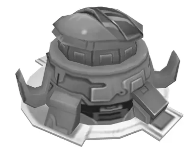 Rotating turret - flame type 02 3D model