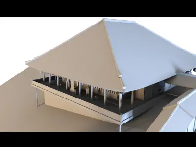 6 Old Japanese Buildings- 3d Model 3D model