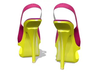 Womens Fancy Colorful Suede Peeptoe Pumps Low-poly 3D model