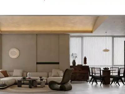 Modern minimalist living room 3D model