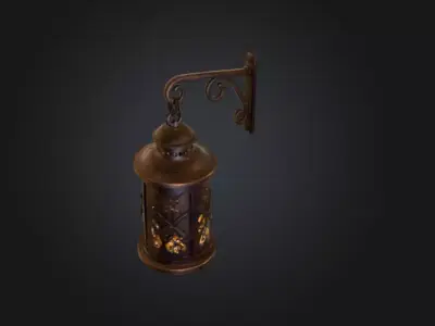 Antique Lantern Glow Low-poly 3D model