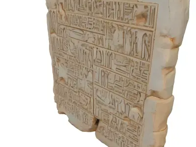 Ancient Egyptian Stone Tablet Hieroglyphs Low-poly 3D model