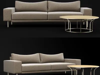 Sofa piu double 250 and cara 100 cofe table BT design 3D model