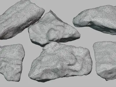 Rock Pack Vol 1-3 Photoscanned Rocks 21 Total Low-poly 3D model