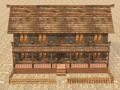 Medieval house fourteen 16 Low-poly 3D model