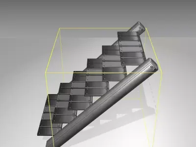 Futuristic Stairs - 15 - Basic Textures Low-poly 3D model