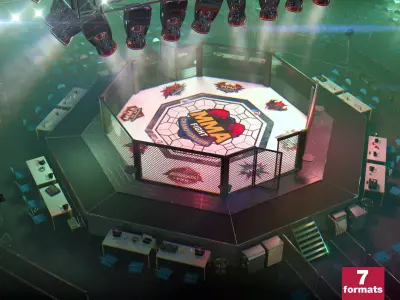 MMA Fight Arena Stadium Interior - Modular Environment  3D model