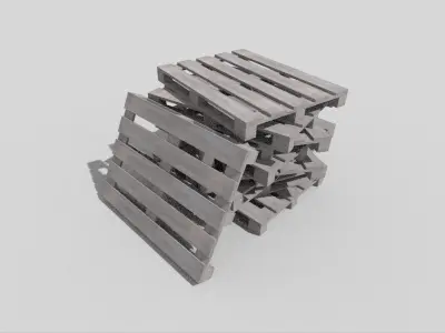 woden pallet 14 Low-poly 3D model