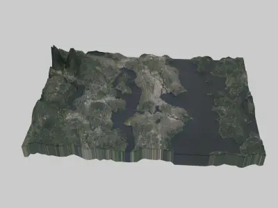 Seattle City Low-poly 3D model